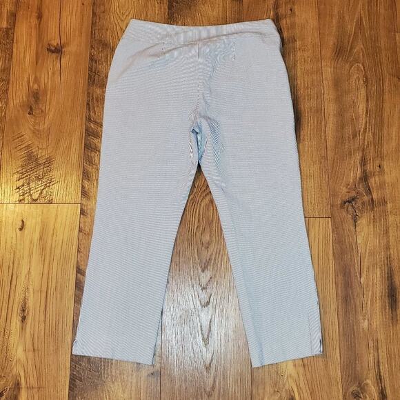 Chico's So Slimming Crop Pants Blue & White Stripes Size 0 (US 4) - Picture 2 of 4